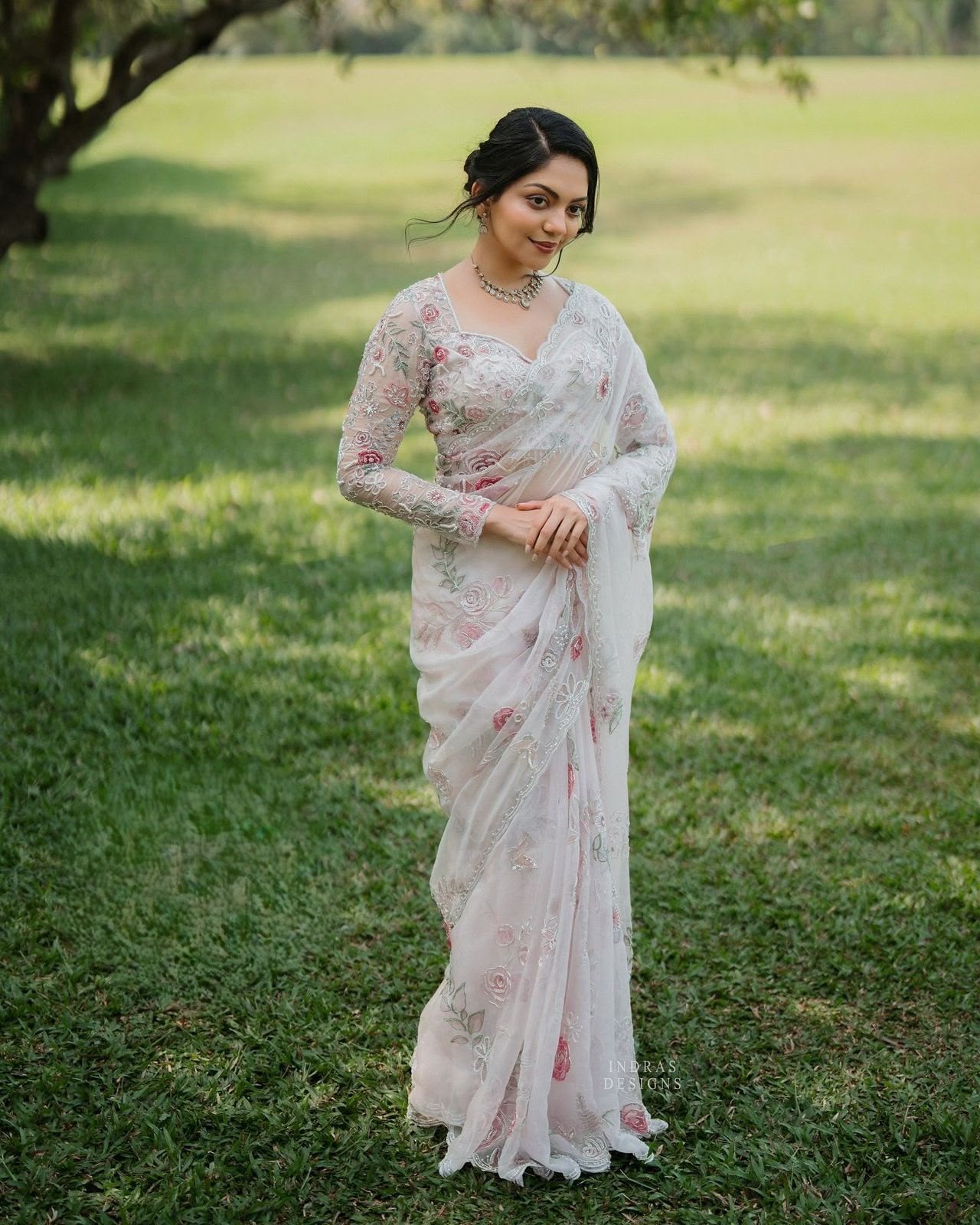 Soft Tebi Silk Digital Printed Saree with Val Moti Handwork Border